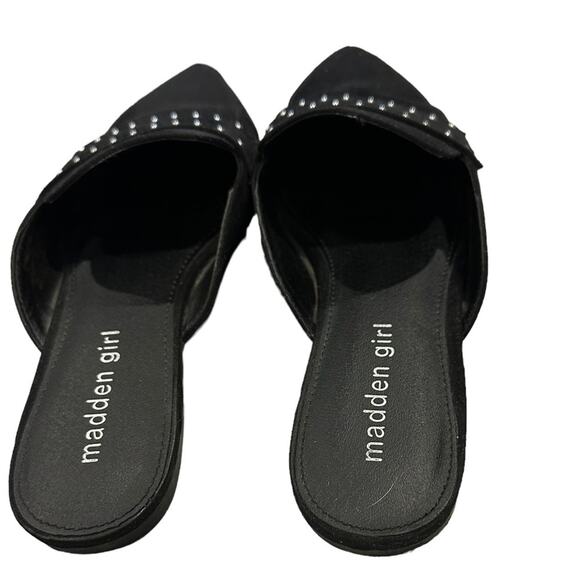STEVE Madden girl Mecca black silver stitching mule slip on size 7 - Picture 5 of 8